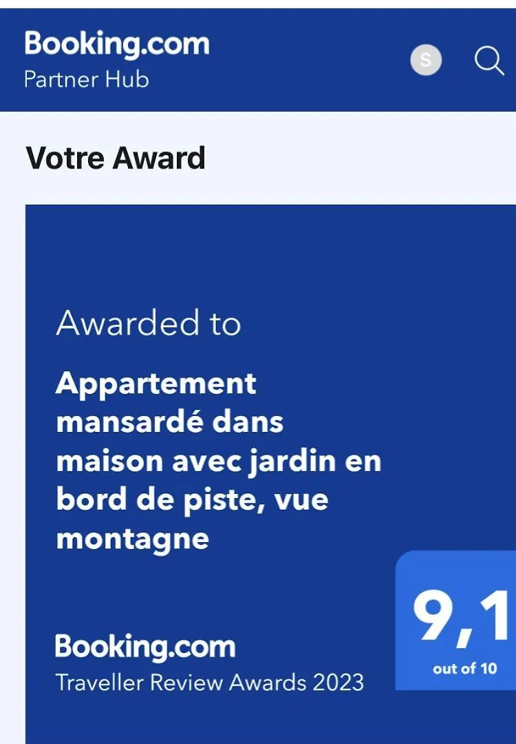 Logement Mansarde Dans Maison Avec Jardin En Bord De Piste, Vue Montagne Les Houches Apartment